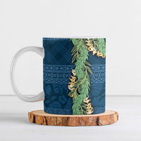 Hawai'i Paniolo Maile Twisted Lei Ceramic Mug Cobalt Blue LT7 Cobalt Blue - Polynesian Pride
