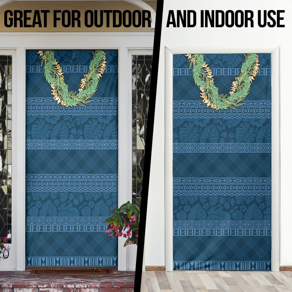 Hawai'i Paniolo Maile Twisted Lei Door Cover Cobalt Blue LT7 - Polynesian Pride