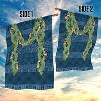 Hawai'i Paniolo Maile Twisted Lei Garden Flag Cobalt Blue LT7 - Polynesian Pride