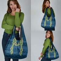 Hawai'i Paniolo Maile Twisted Lei Grocery Bag Cobalt Blue LT7 - Polynesian Pride