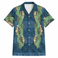 Hawai'i Paniolo Maile Twisted Lei Hawaiian Shirt Cobalt Blue LT7 Cobalt Blue - Polynesian Pride
