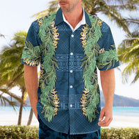 Hawai'i Paniolo Maile Twisted Lei Hawaiian Shirt Cobalt Blue LT7 - Polynesian Pride