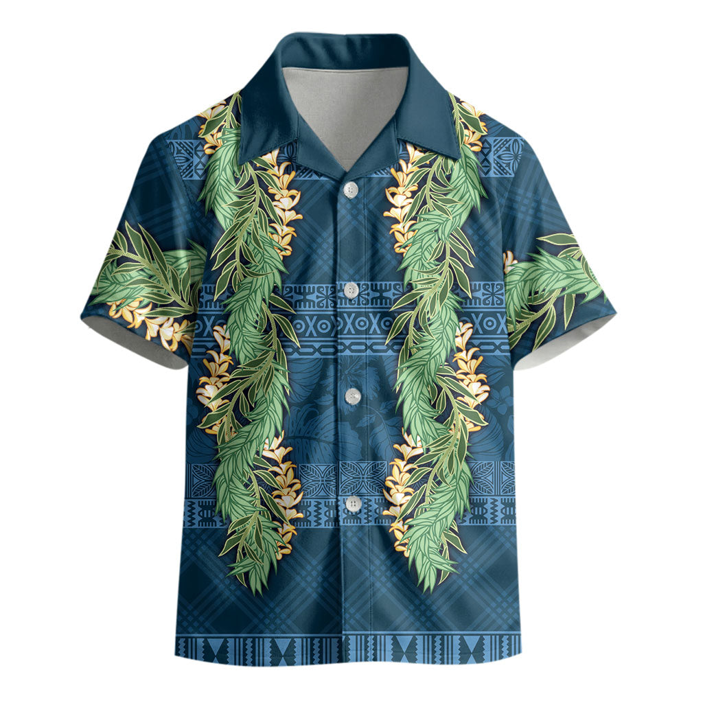 Hawai'i Paniolo Maile Twisted Lei Kid Hawaiian Shirt Cobalt Blue LT7 - Polynesian Pride