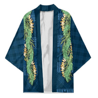 Hawai'i Paniolo Maile Twisted Lei Kimono Cobalt Blue LT7 Unisex Cobalt Blue - Polynesian Pride