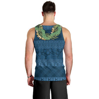 Hawai'i Paniolo Maile Twisted Lei Men Tank Top Cobalt Blue LT7 - Polynesian Pride