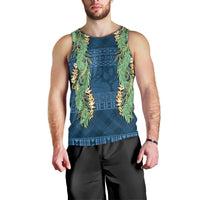 Hawai'i Paniolo Maile Twisted Lei Men Tank Top Cobalt Blue LT7 - Polynesian Pride