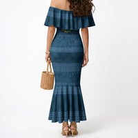 Hawai'i Paniolo Maile Twisted Lei Mermaid Dress Cobalt Blue LT7 - Polynesian Pride