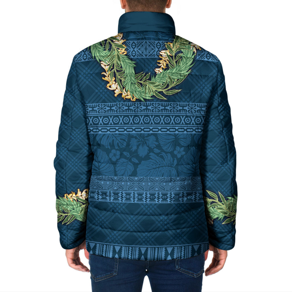Hawai'i Paniolo Maile Twisted Lei Padded Jacket Cobalt Blue LT7 - Polynesian Pride