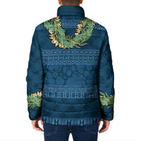 Hawai'i Paniolo Maile Twisted Lei Padded Jacket Cobalt Blue LT7 - Polynesian Pride