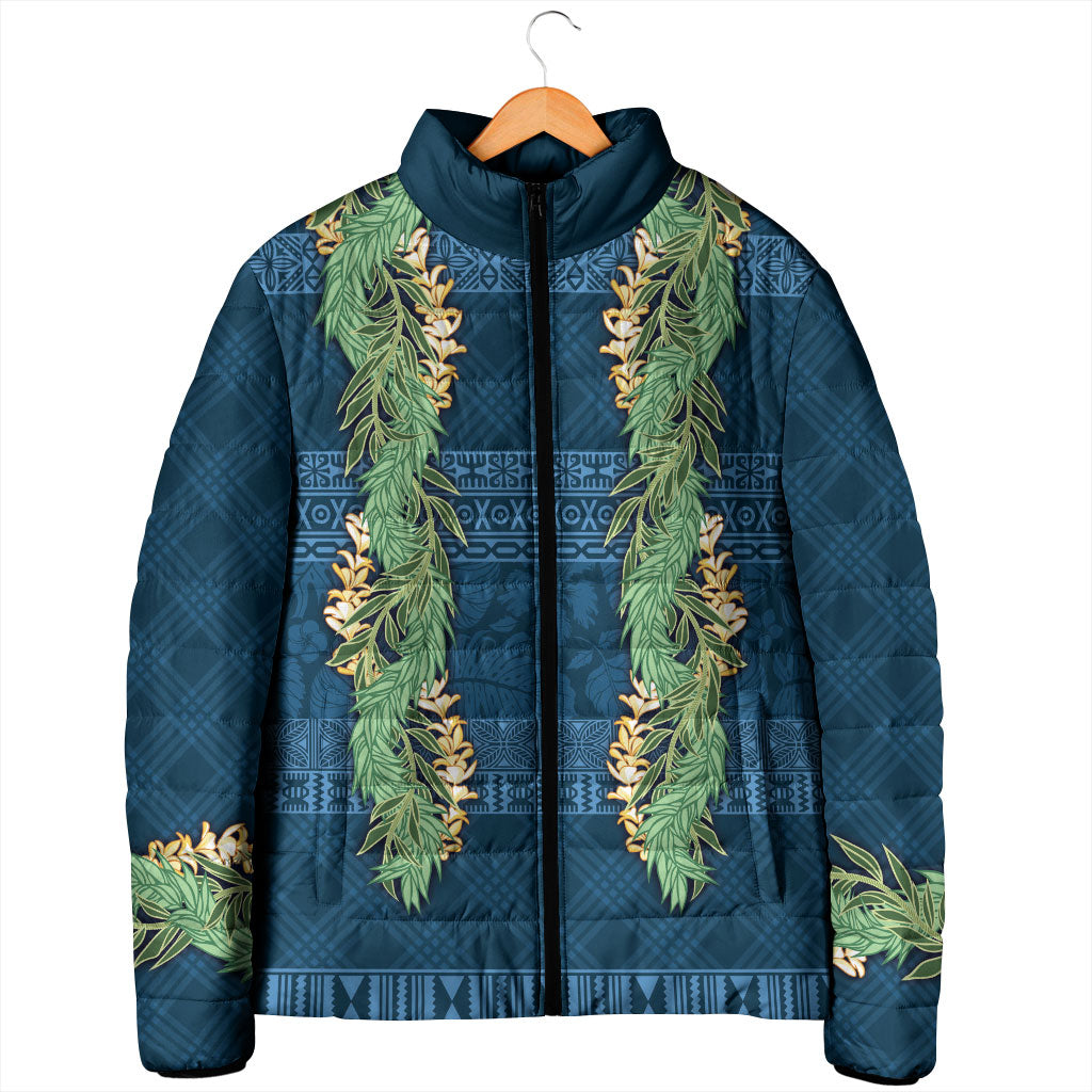 Hawai'i Paniolo Maile Twisted Lei Padded Jacket Cobalt Blue LT7 - Polynesian Pride