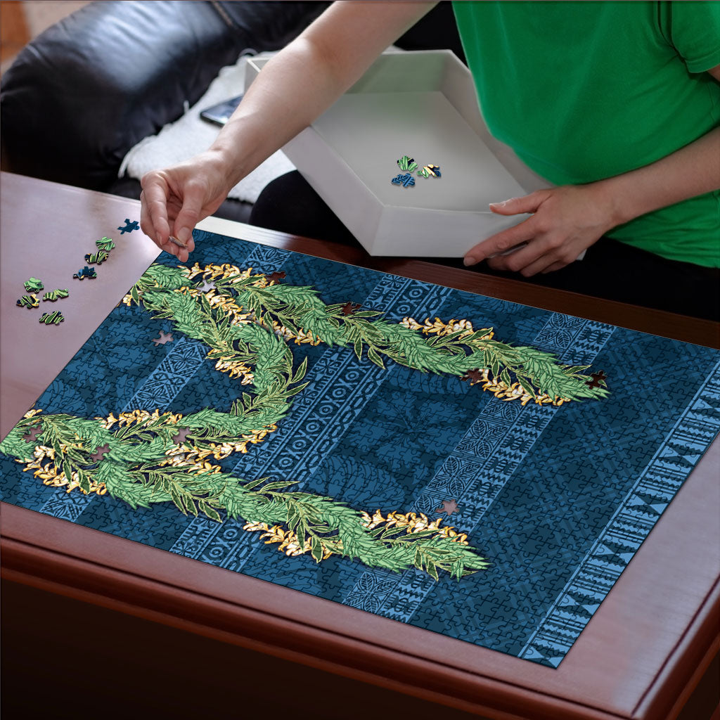 Hawai'i Paniolo Maile Twisted Lei Puzzle Cobalt Blue LT7 - Polynesian Pride