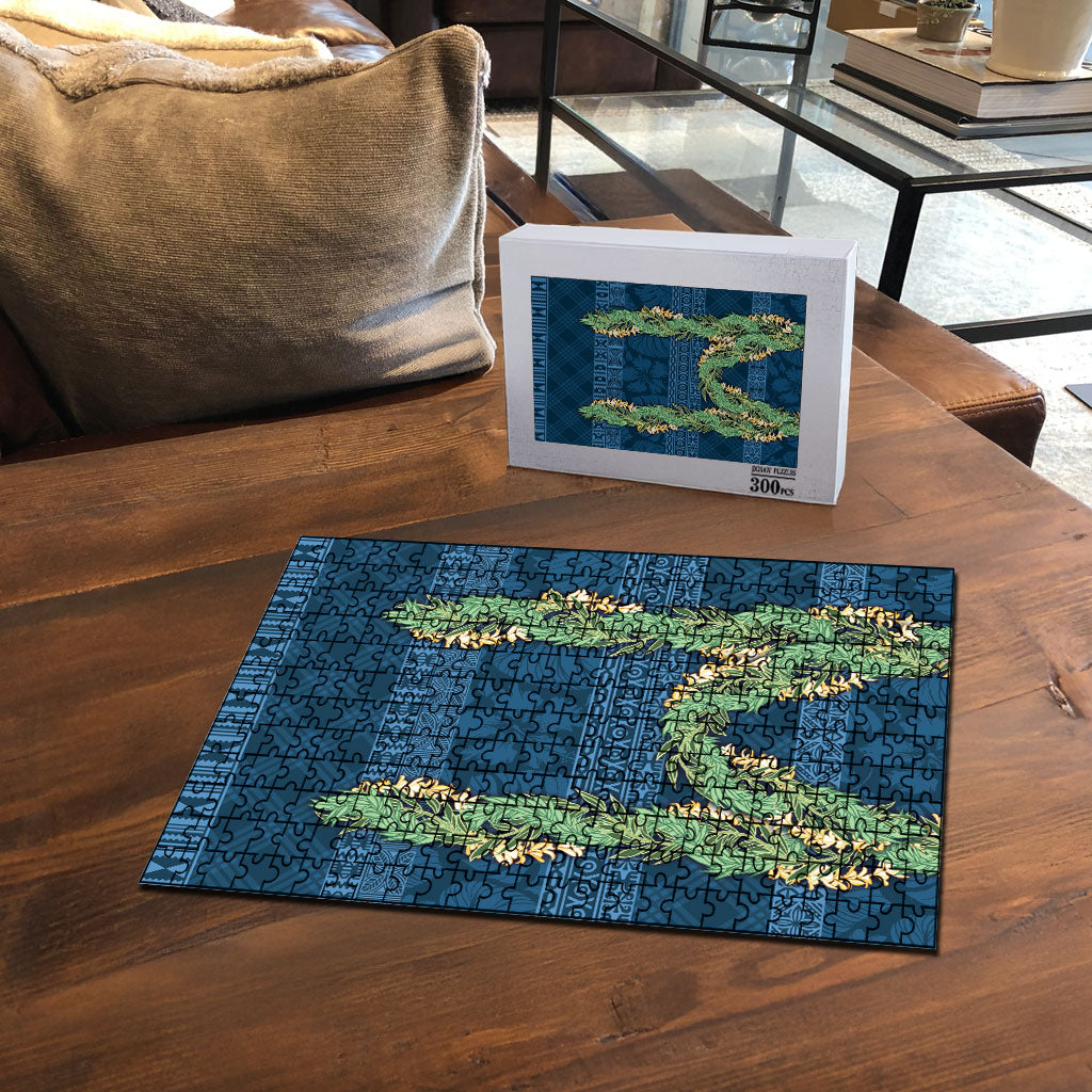 Hawai'i Paniolo Maile Twisted Lei Puzzle Cobalt Blue LT7 - Polynesian Pride