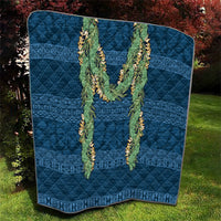 Hawai'i Paniolo Maile Twisted Lei Quilt Cobalt Blue LT7 - Polynesian Pride