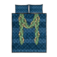 Hawai'i Paniolo Maile Twisted Lei Quilt Bed Set Cobalt Blue LT7 - Polynesian Pride