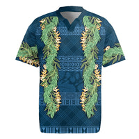 Hawai'i Paniolo Maile Twisted Lei Rugby Jersey Cobalt Blue LT7 Cobalt Blue - Polynesian Pride