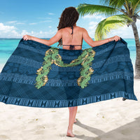 Hawai'i Paniolo Maile Twisted Lei Sarong Cobalt Blue