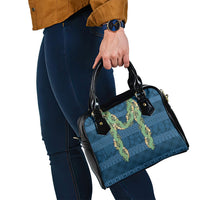 Hawai'i Paniolo Maile Twisted Lei Shoulder Handbag Cobalt Blue LT7 - Polynesian Pride