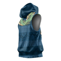 Hawai'i Paniolo Maile Twisted Lei Sleeveless Hoodie Cobalt Blue LT7 - Polynesian Pride