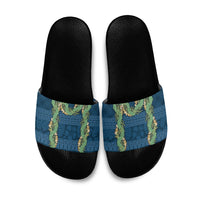 Hawai'i Paniolo Maile Twisted Lei Slide Sandals Cobalt Blue LT7 Cobalt Blue - Polynesian Pride