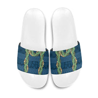 Hawai'i Paniolo Maile Twisted Lei Slide Sandals Cobalt Blue LT7 Cobalt Blue - Polynesian Pride