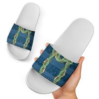 Hawai'i Paniolo Maile Twisted Lei Slide Sandals Cobalt Blue LT7 - Polynesian Pride