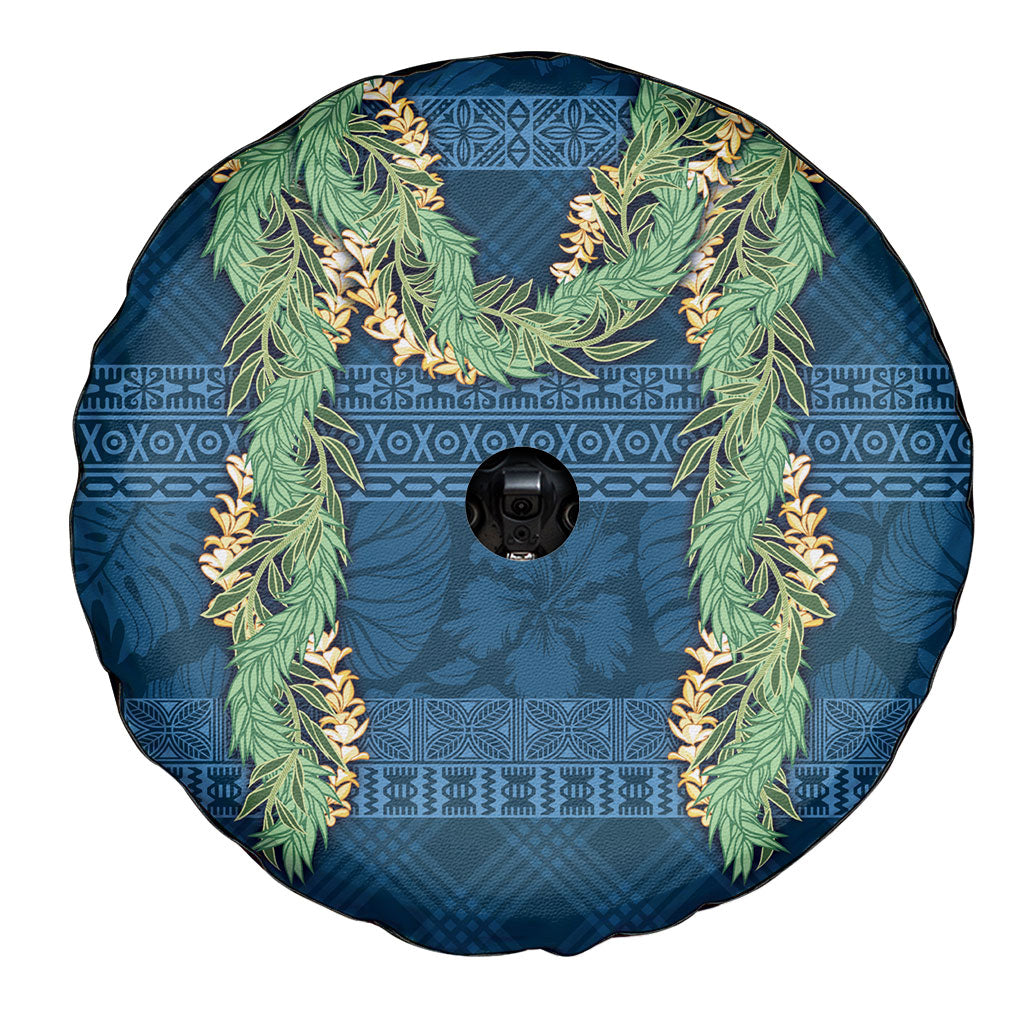 Hawai'i Paniolo Maile Twisted Lei Spare Tire Cover Cobalt Blue LT7 - Polynesian Pride