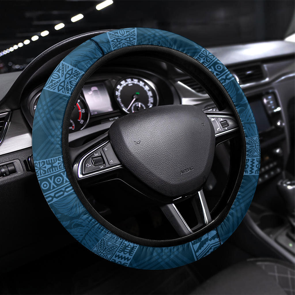 Hawai'i Paniolo Maile Twisted Lei Steering Wheel Cover Cobalt Blue