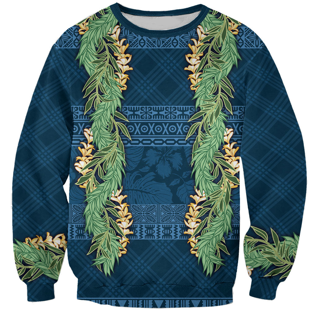 Hawai'i Paniolo Maile Twisted Lei Sweatshirt Cobalt Blue