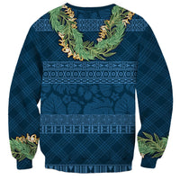 Hawai'i Paniolo Maile Twisted Lei Sweatshirt Cobalt Blue LT7 - Polynesian Pride