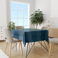 Hawai'i Paniolo Maile Twisted Lei Tablecloth Cobalt Blue LT7 - Polynesian Pride