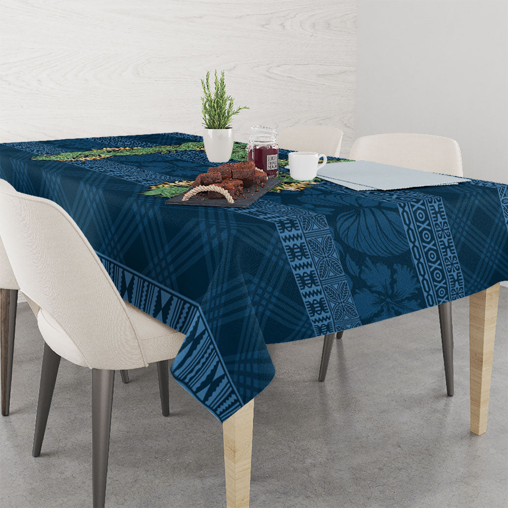 Hawai'i Paniolo Maile Twisted Lei Tablecloth Cobalt Blue LT7 - Polynesian Pride