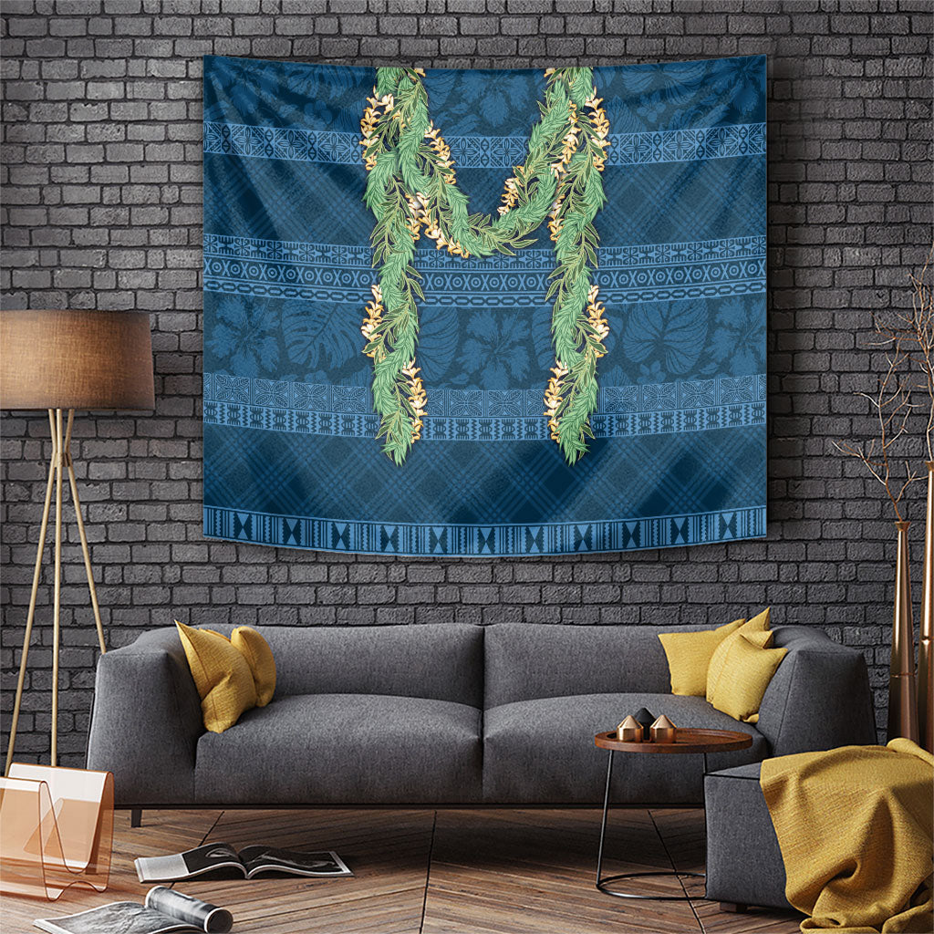 Hawai'i Paniolo Maile Twisted Lei Tapestry Cobalt Blue LT7 Cobalt Blue - Polynesian Pride