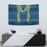 Hawai'i Paniolo Maile Twisted Lei Tapestry Cobalt Blue LT7 - Polynesian Pride