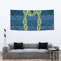 Hawai'i Paniolo Maile Twisted Lei Tapestry Cobalt Blue LT7 - Polynesian Pride