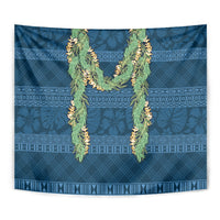 Hawai'i Paniolo Maile Twisted Lei Tapestry Cobalt Blue LT7 - Polynesian Pride