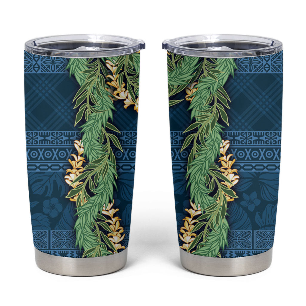 Hawai'i Paniolo Maile Twisted Lei Tumbler Cup Cobalt Blue