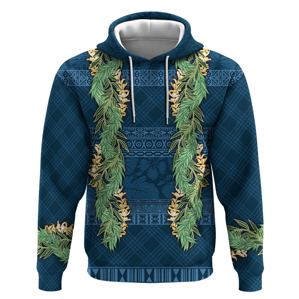 Hawai'i Paniolo Maile Twisted Lei Zip Hoodie Cobalt Blue LT7 Pullover Hoodie Cobalt Blue - Polynesian Pride