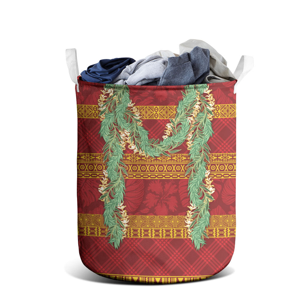 Hawai'i Paniolo Maile Twisted Lei Laundry Basket Hilo Royal Red LT7 - Polynesian Pride