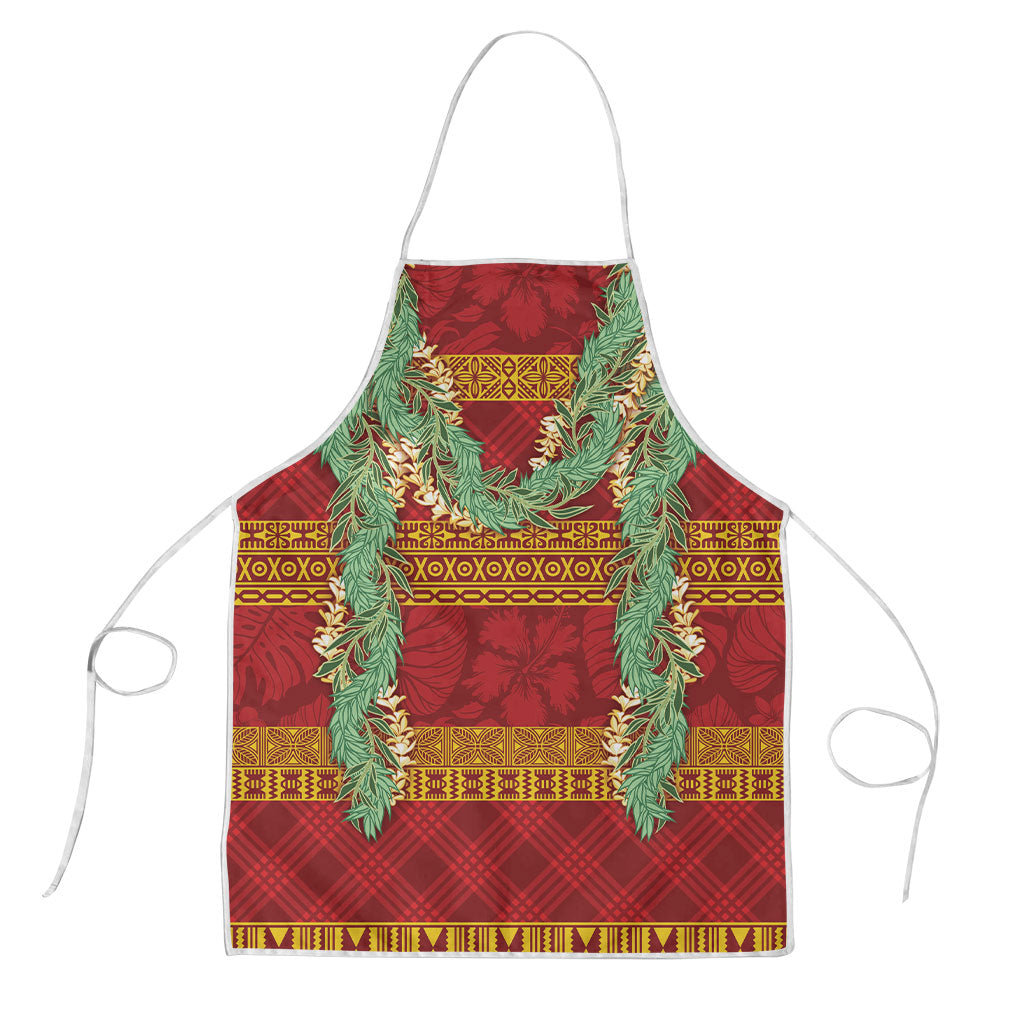 Hawai'i Paniolo Maile Twisted Lei Apron Hilo Royal Red LT7 Red - Polynesian Pride