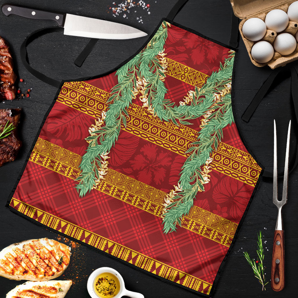Hawai'i Paniolo Maile Twisted Lei Apron Hilo Royal Red LT7 Red - Polynesian Pride