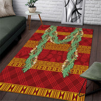 Hawai'i Paniolo Maile Twisted Lei Area Rug Hilo Royal Red LT7 Red - Polynesian Pride