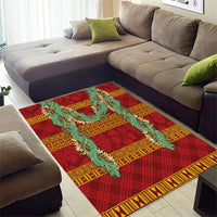 Hawai'i Paniolo Maile Twisted Lei Area Rug Hilo Royal Red LT7 - Polynesian Pride
