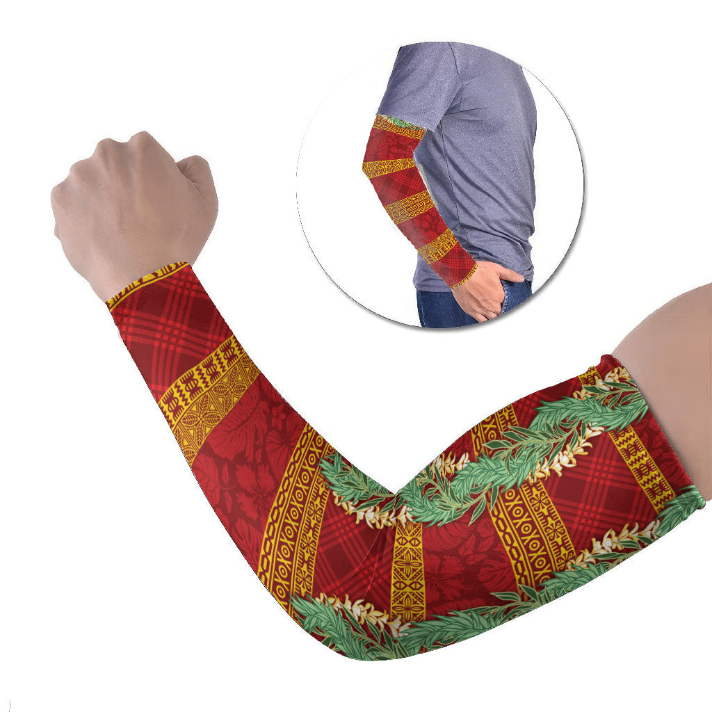 Hawai'i Paniolo Maile Twisted Lei Arm Sleeves Hilo Royal Red