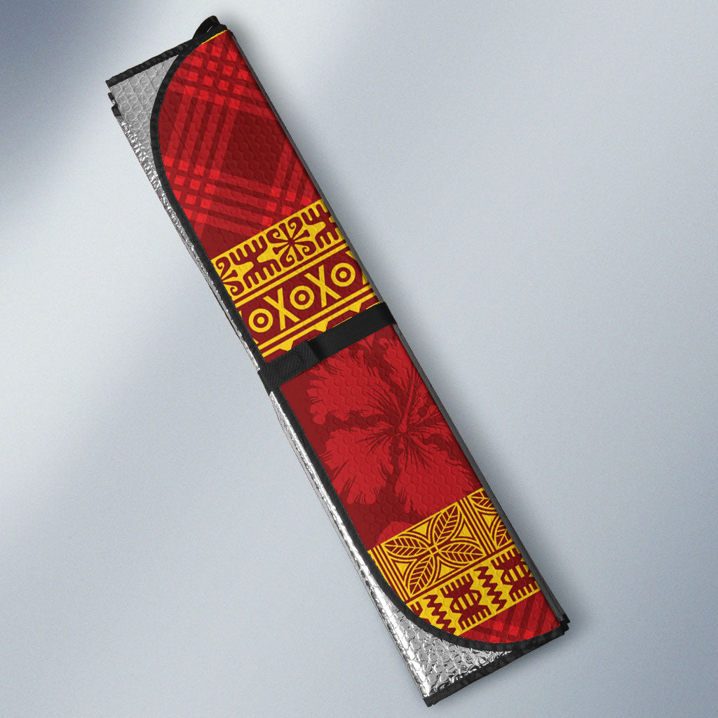 Hawai'i Paniolo Maile Twisted Lei Auto Sun Shade Hilo Royal Red LT7 - Polynesian Pride