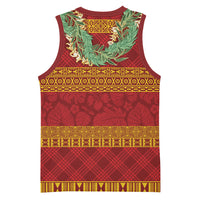 Hawai'i Paniolo Maile Twisted Lei Basketball Jersey Hilo Royal Red LT7 - Polynesian Pride