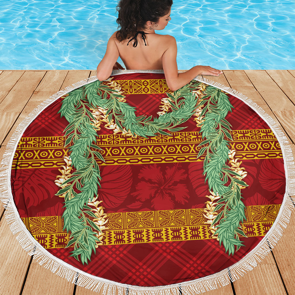 Hawai'i Paniolo Maile Twisted Lei Beach Blanket Hilo Royal Red LT7 - Polynesian Pride