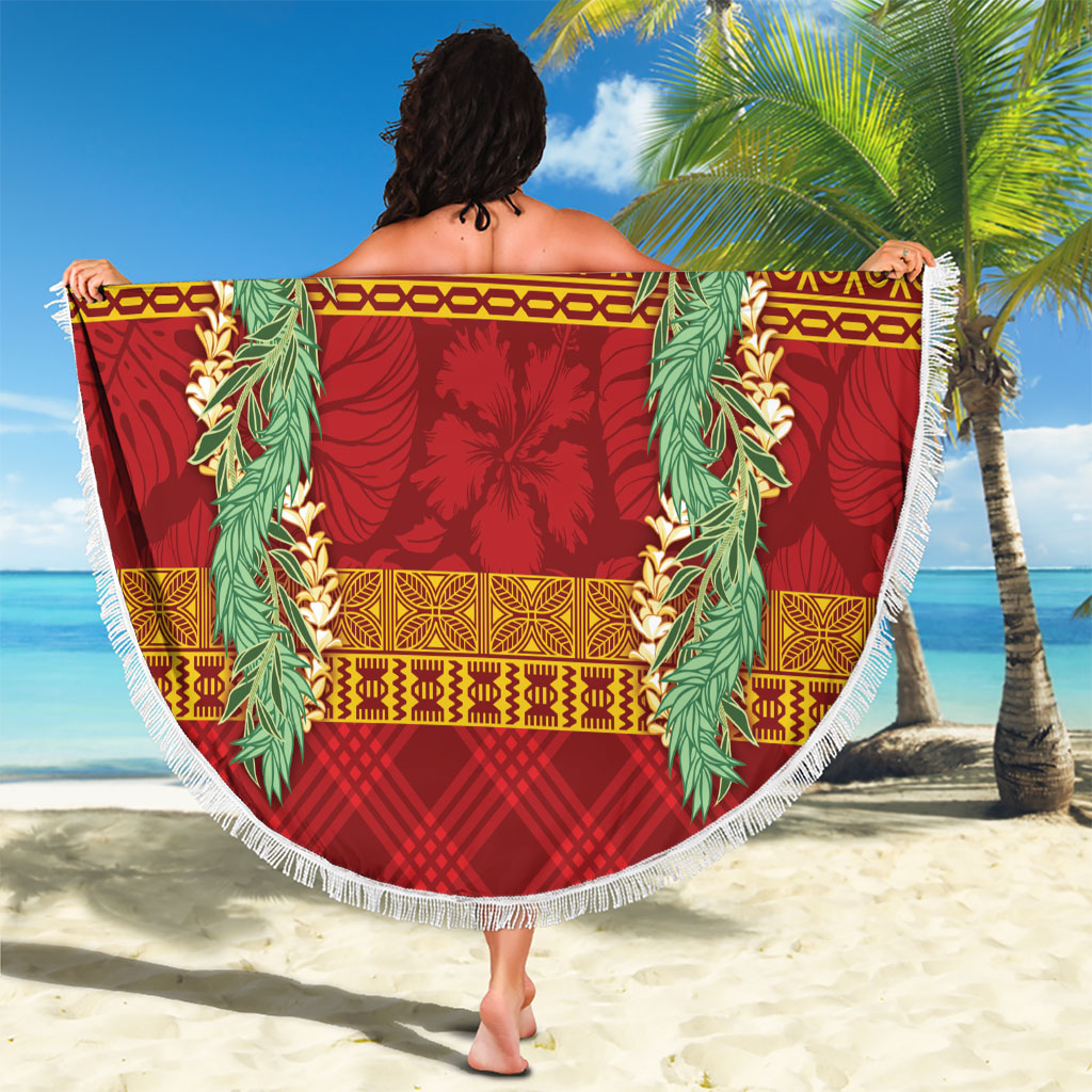 Hawai'i Paniolo Maile Twisted Lei Beach Blanket Hilo Royal Red LT7 - Polynesian Pride