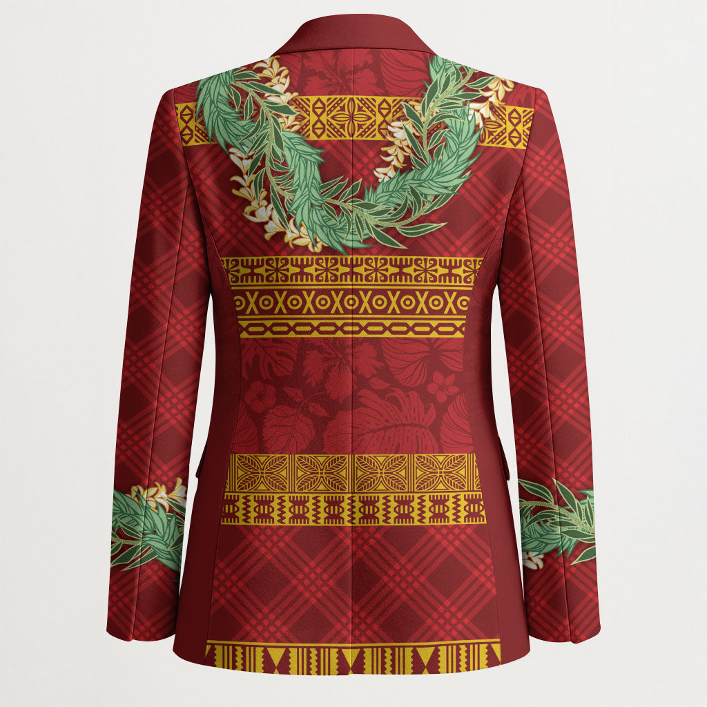 Hawai'i Paniolo Maile Twisted Lei Blazer Hilo Royal Red LT7 - Polynesian Pride