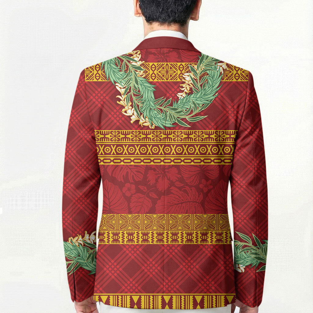 Hawai'i Paniolo Maile Twisted Lei Blazer Hilo Royal Red LT7 - Polynesian Pride