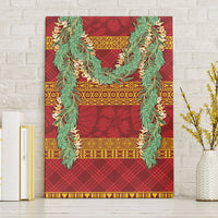 Hawai'i Paniolo Maile Twisted Lei Canvas Wall Art Hilo Royal Red LT7 Without Frame Red - Polynesian Pride